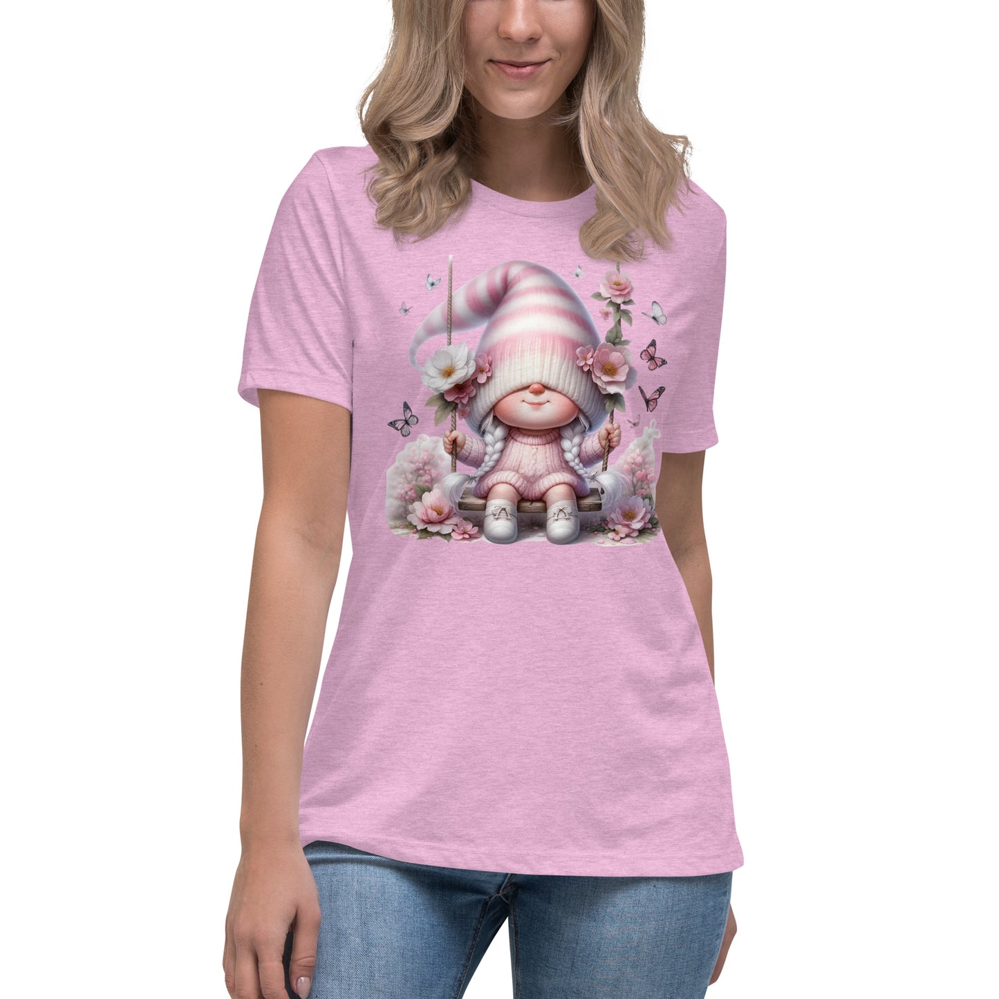 Women's Relaxed T-Shirt "Cherry Blossom Gnome" #7