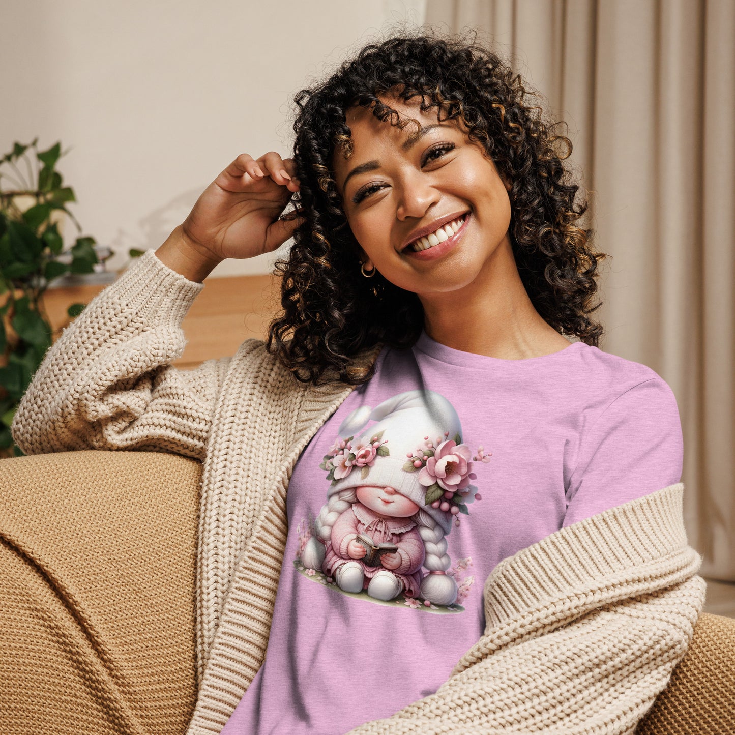 Women's Relaxed T-Shirt "Cherry Blossom Gnomes" #1`