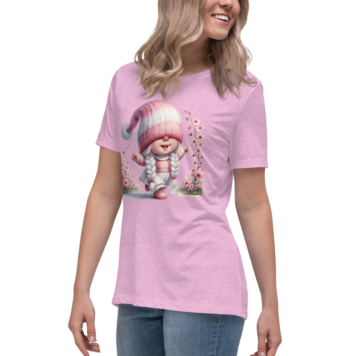 Women's Relaxed T-Shirt "Cherry Blossom Gnomes" #12