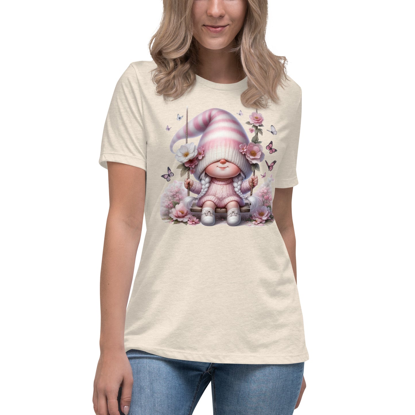 Women's Relaxed T-Shirt "Cherry Blossom Gnome" #7