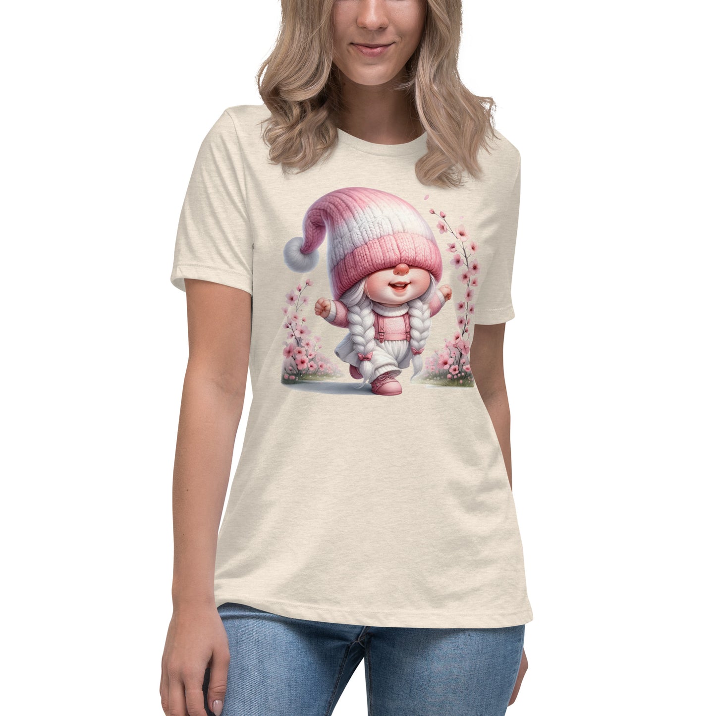 Women's Relaxed T-Shirt "Cherry Blossom Gnomes" #12