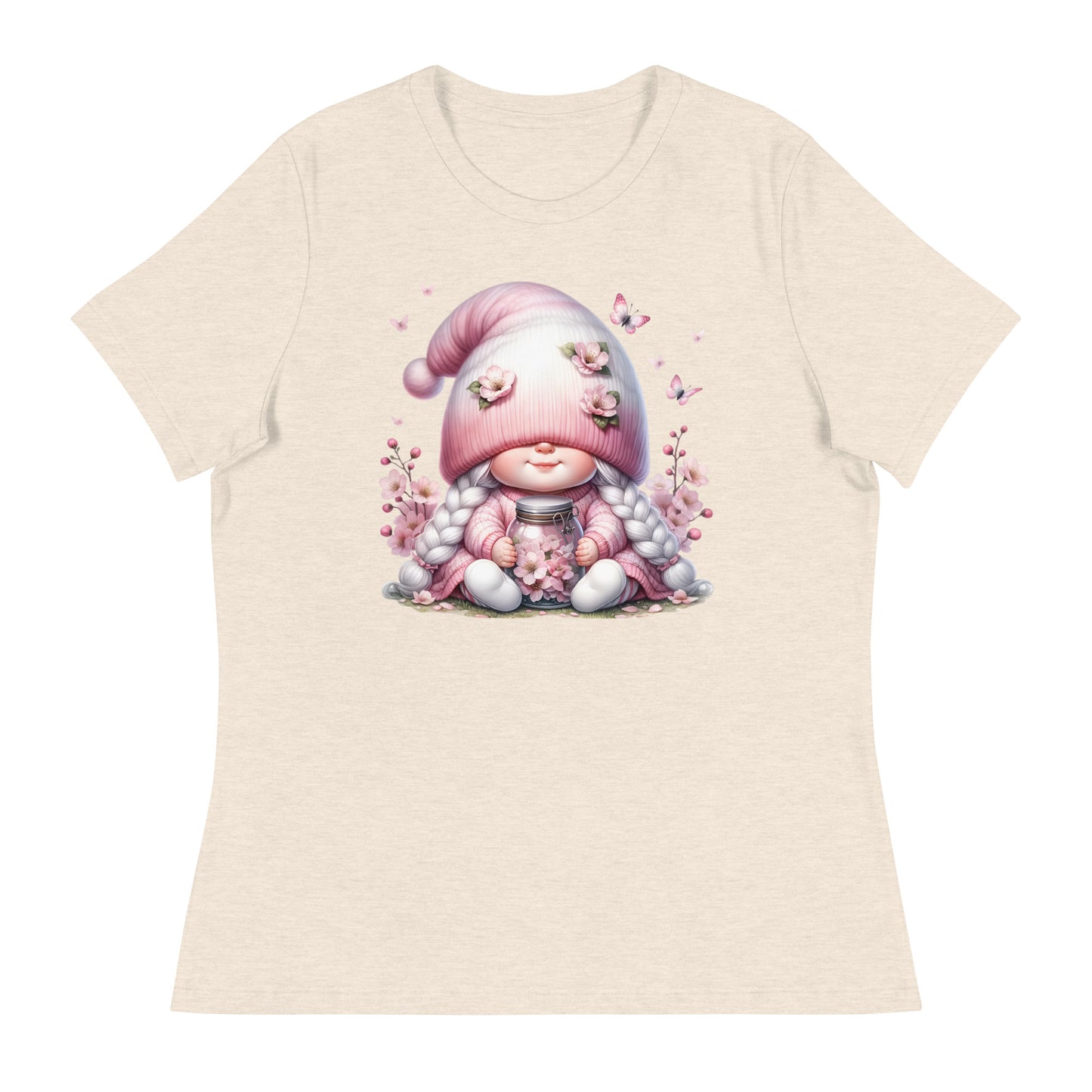 Women's Relaxed T-Shirt "Cherry Blossom Gnomes" #2