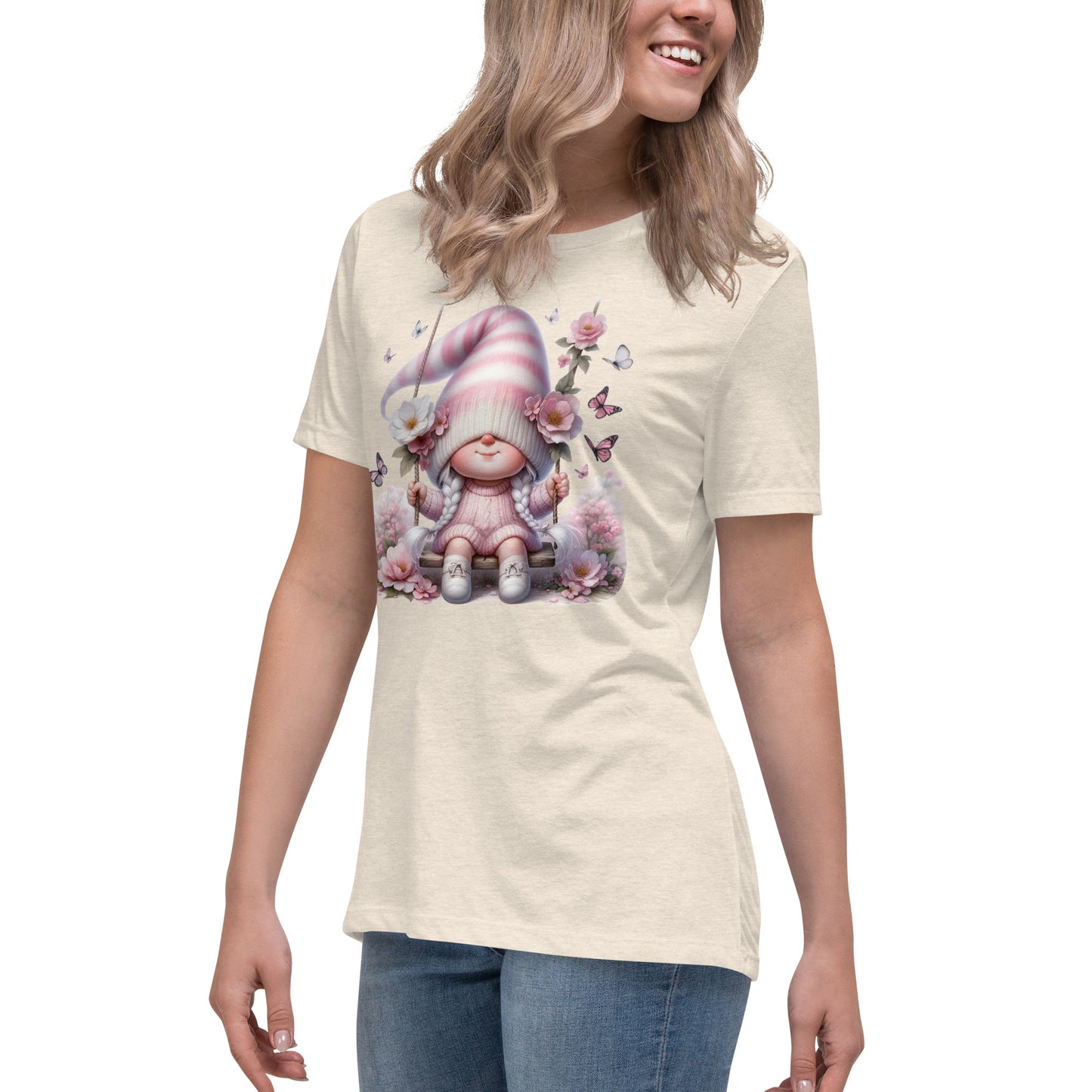 Women's Relaxed T-Shirt "Cherry Blossom Gnome" #7