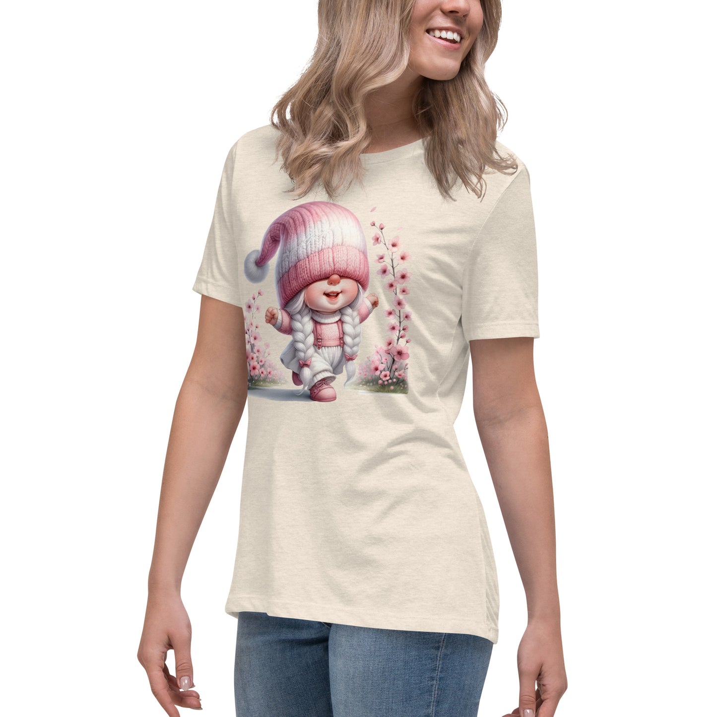 Women's Relaxed T-Shirt "Cherry Blossom Gnomes" #12