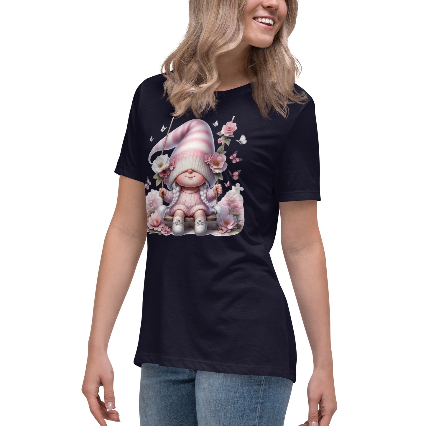 Women's Relaxed T-Shirt "Cherry Blossom Gnome" #7