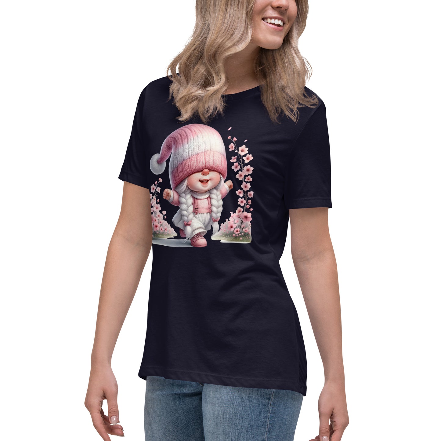 Women's Relaxed T-Shirt "Cherry Blossom Gnomes" #12