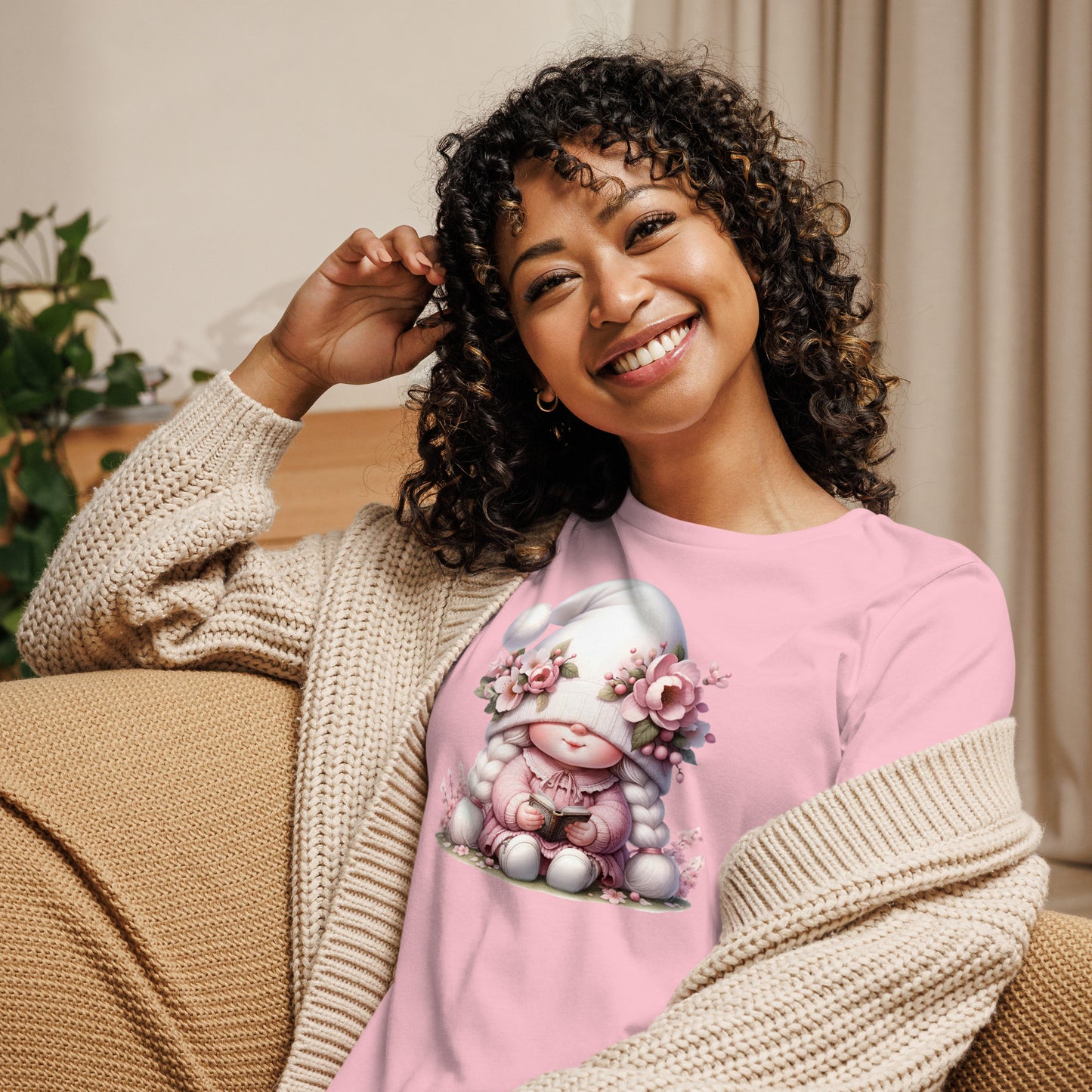 Women's Relaxed T-Shirt "Cherry Blossom Gnomes" #1`