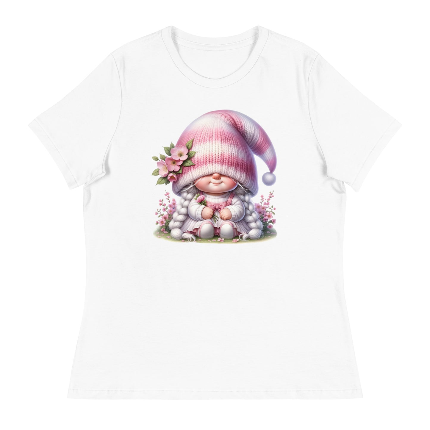 Women's Relaxed T-Shirt "Cherry Blossom Gnomes" #3