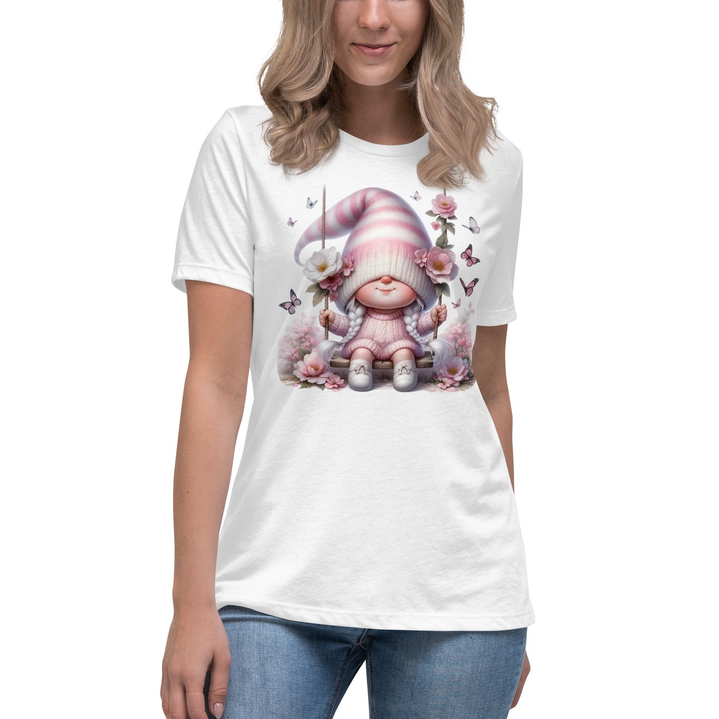 Women's Relaxed T-Shirt "Cherry Blossom Gnome" #7