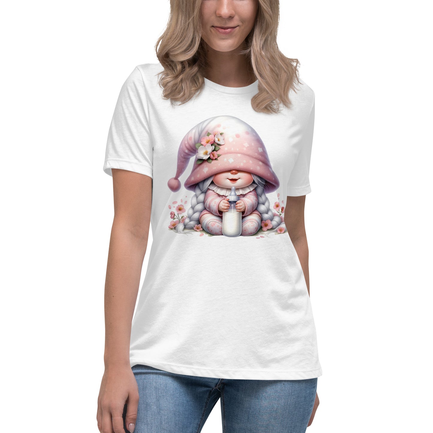 Women's Relaxed T-Shirt "Cherry Blossom Gnomes" #9