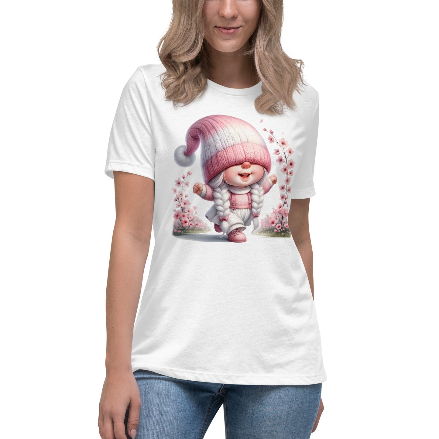 Women's Relaxed T-Shirt "Cherry Blossom Gnomes" #12