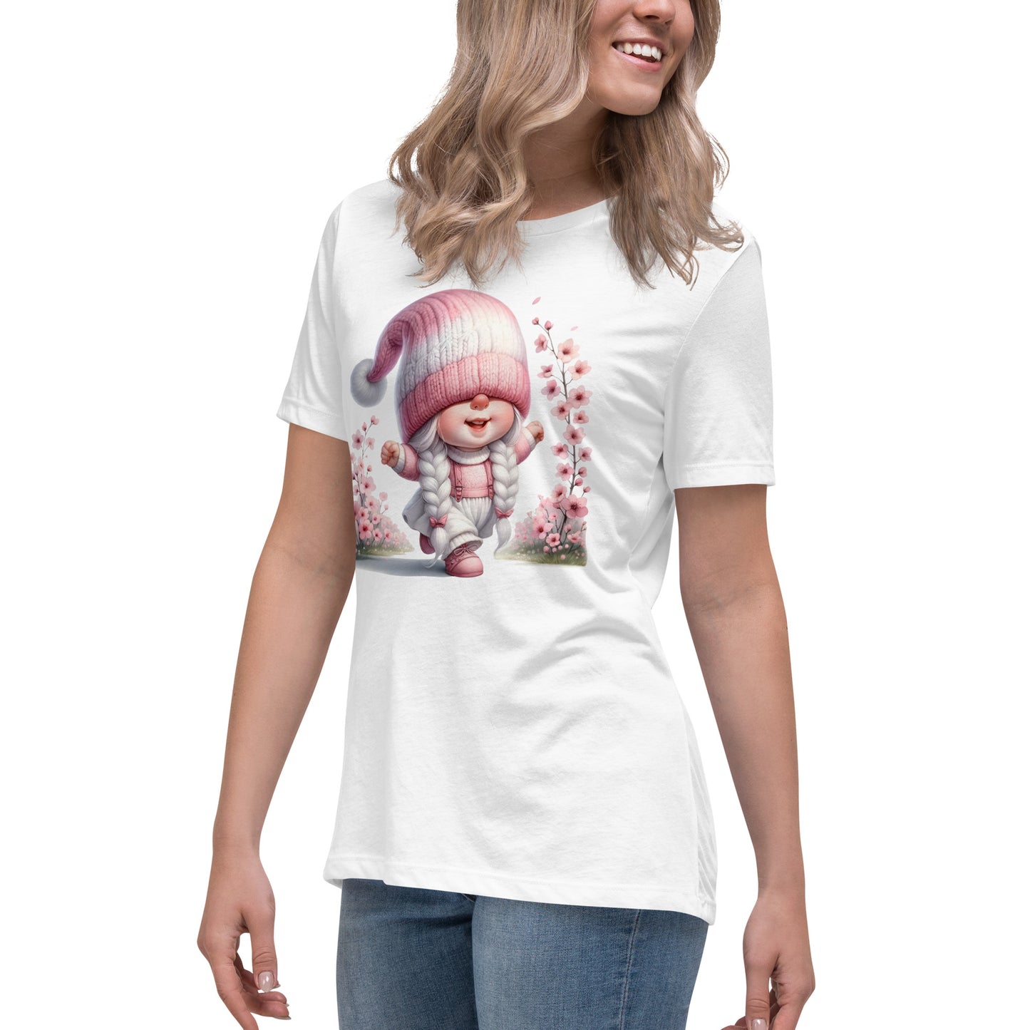 Women's Relaxed T-Shirt "Cherry Blossom Gnomes" #12