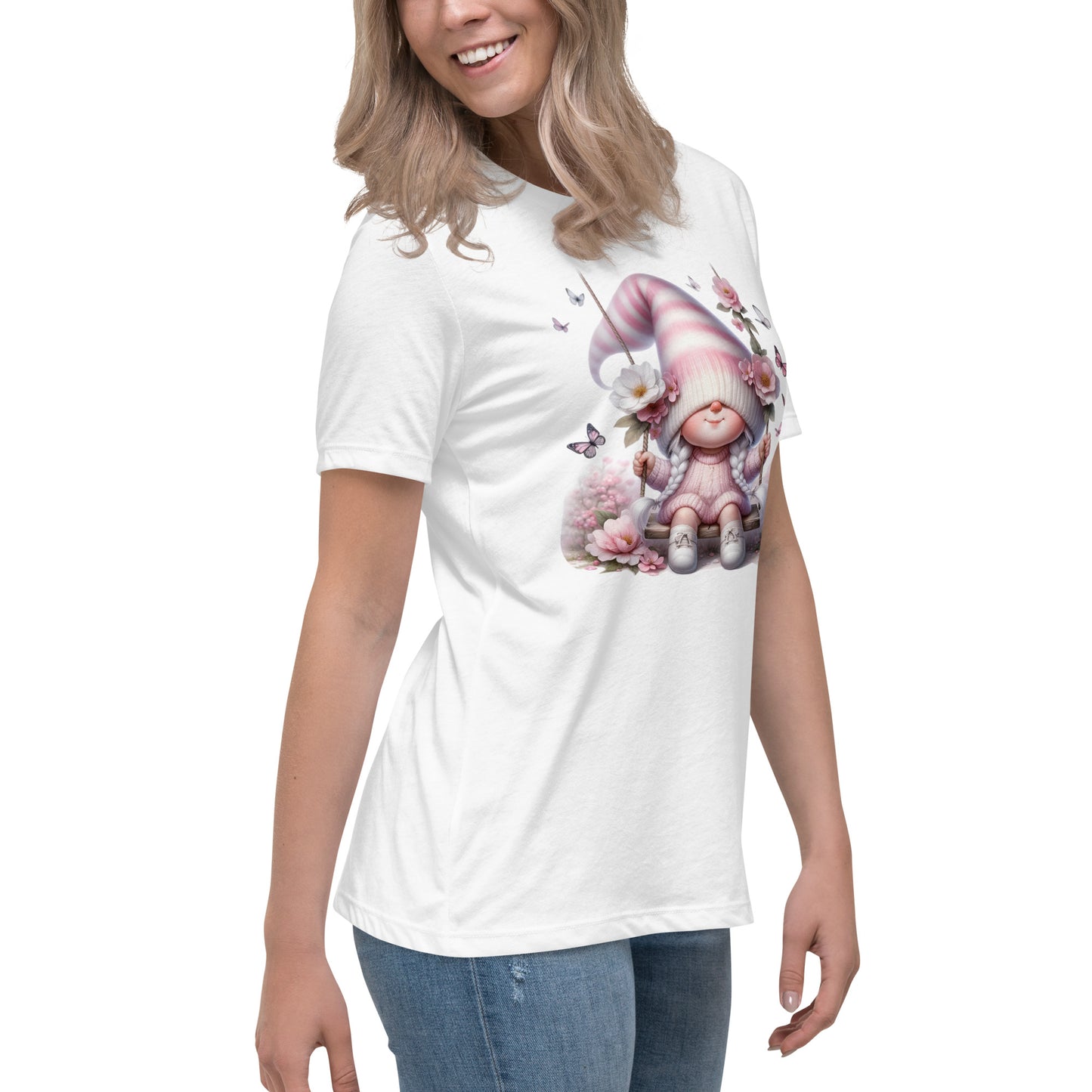 Women's Relaxed T-Shirt "Cherry Blossom Gnome" #7