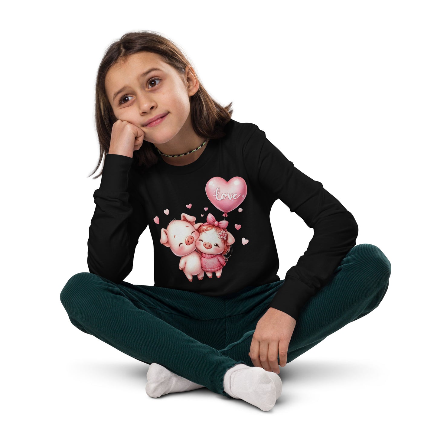 Teen Kawaii Pigs Youth long sleeve tee