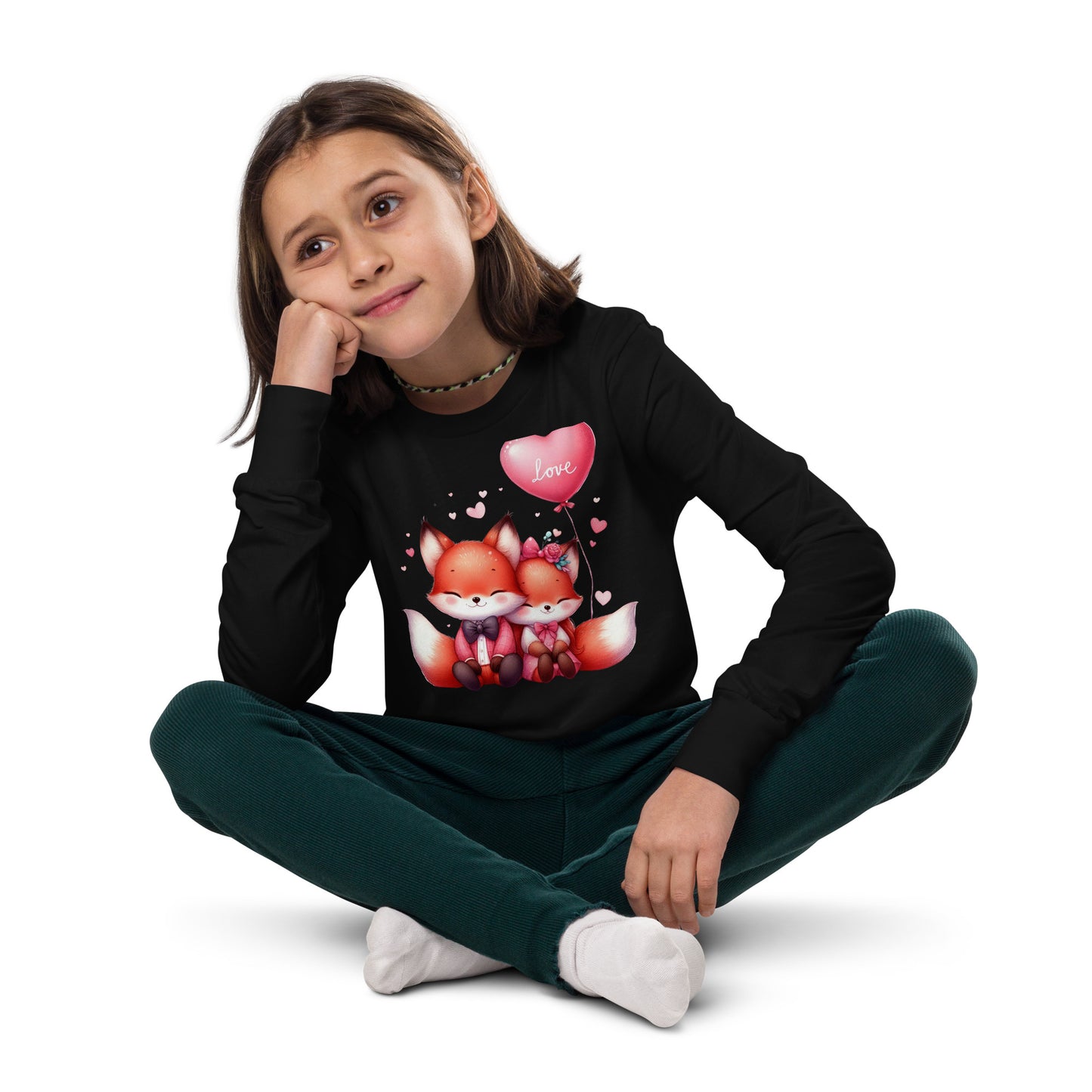 Teen Kawaii Foxes Youth Long Sleeve Tee