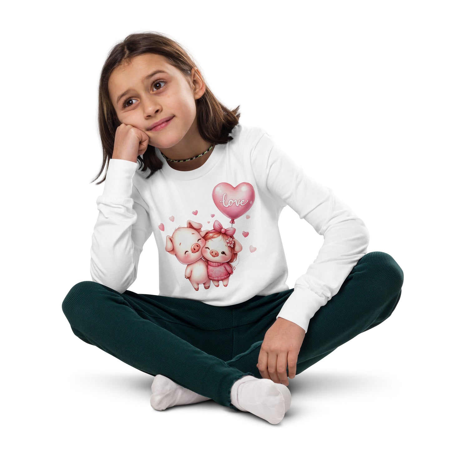 Teen Kawaii Pigs Youth long sleeve tee