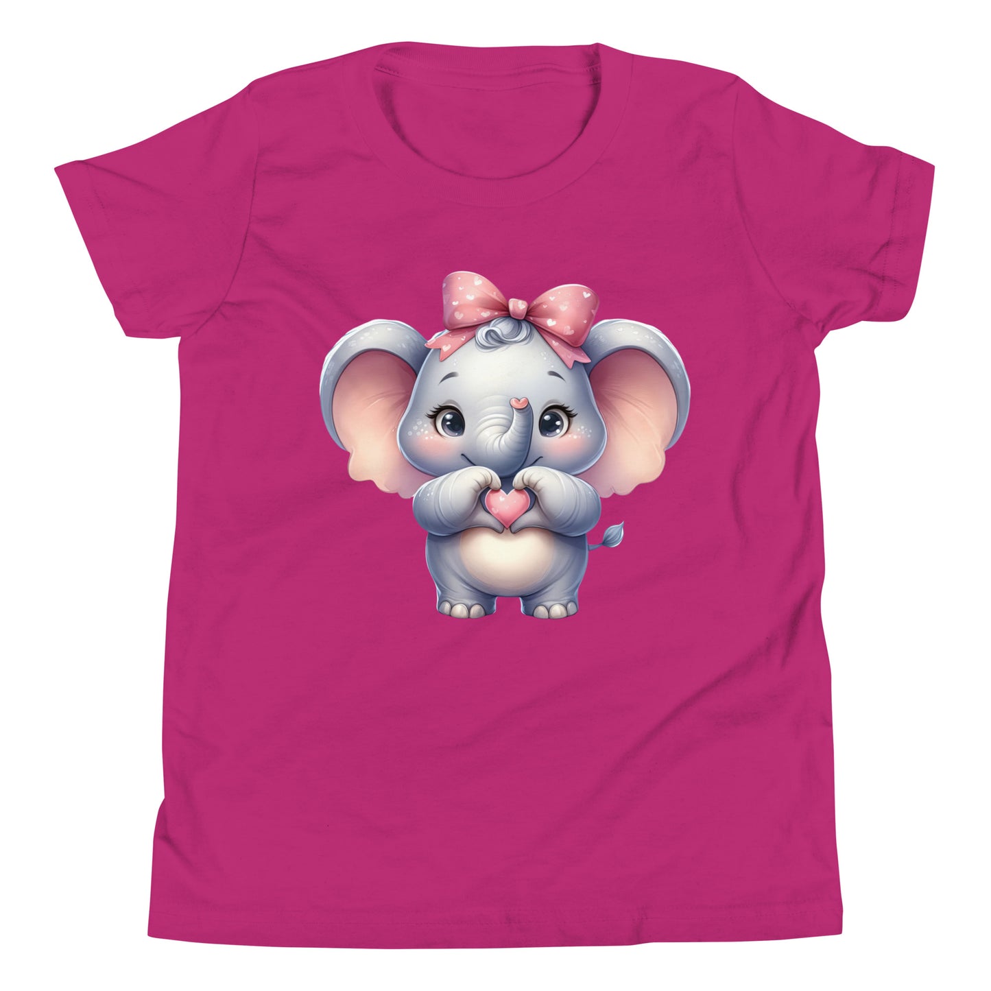 Youth Short Sleeve T-Shirt - Elephant with "Heart Hands"