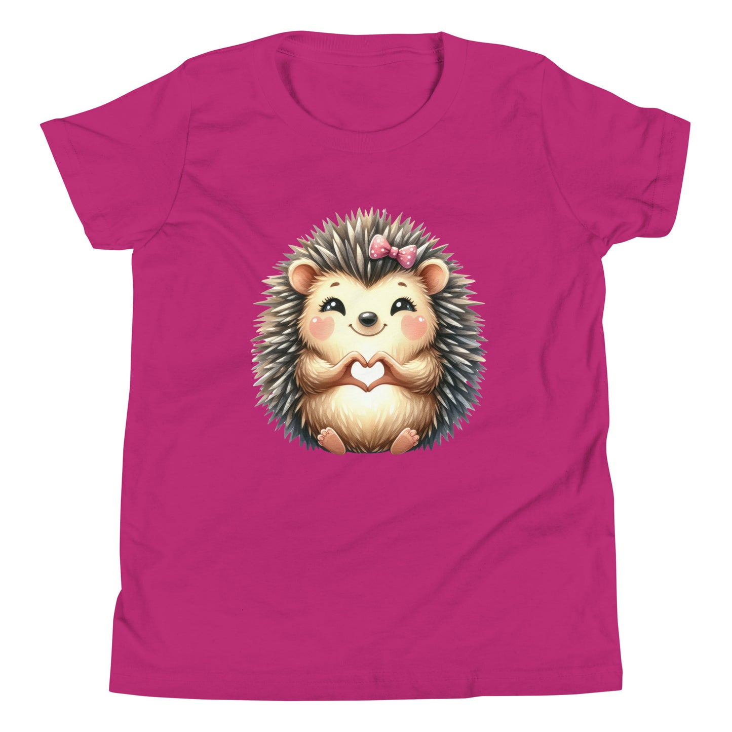 Youth Short Sleeve T-Shirt - Hedgehog with "Heart Hands"