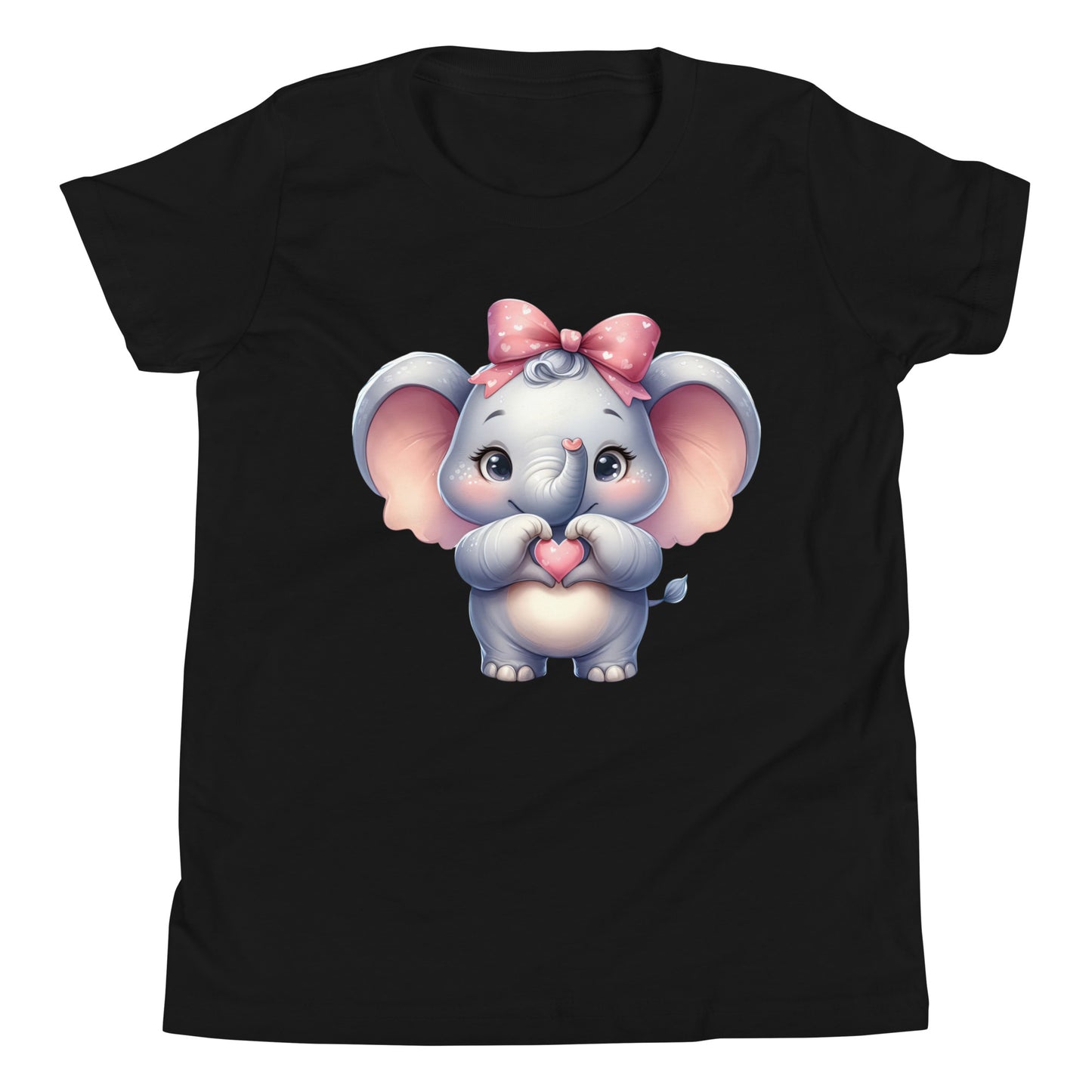 Youth Short Sleeve T-Shirt - Elephant with "Heart Hands"