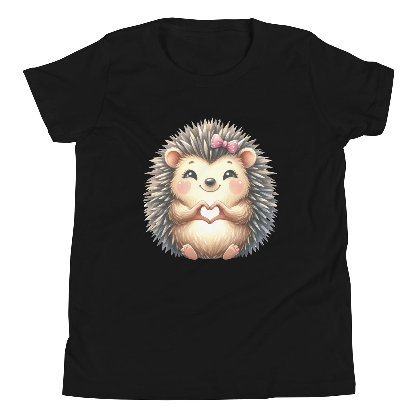 Youth Short Sleeve T-Shirt - Hedgehog with "Heart Hands"