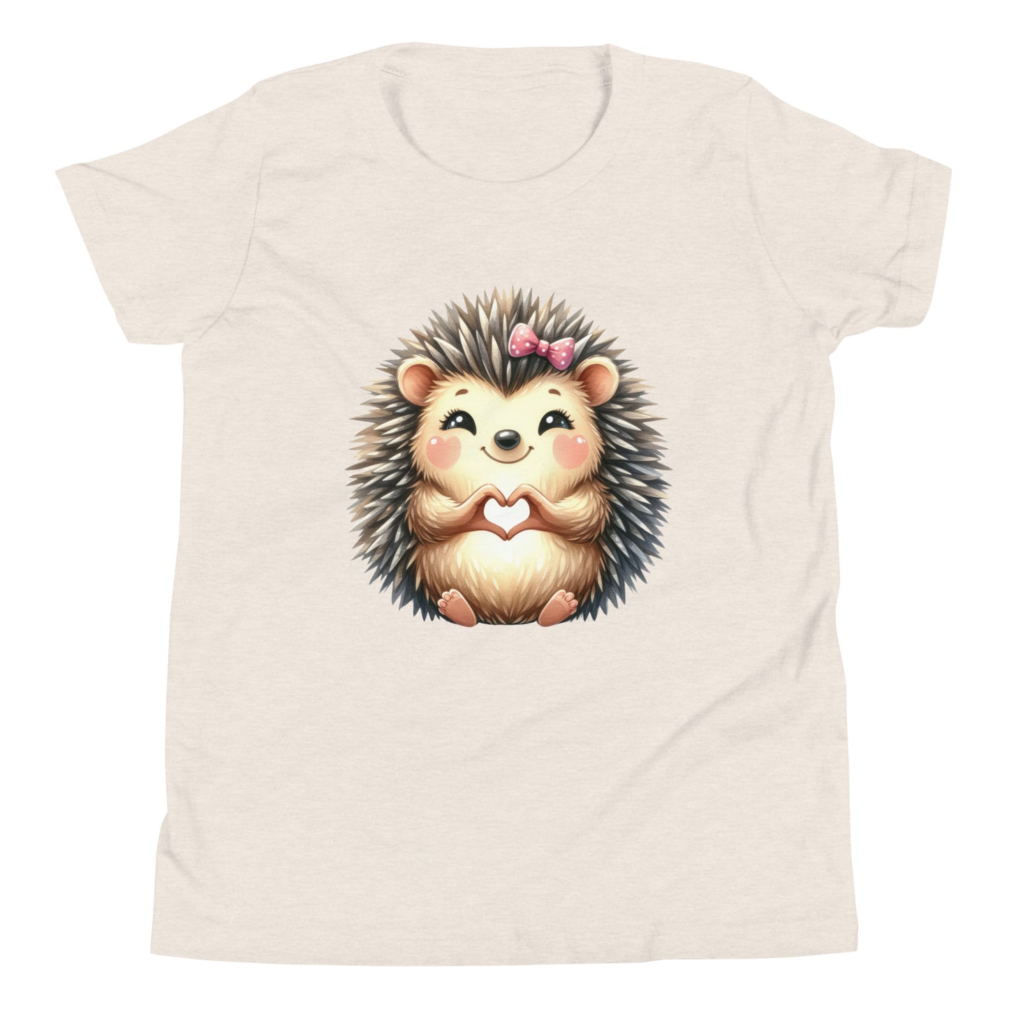 Youth Short Sleeve T-Shirt - Hedgehog with "Heart Hands"