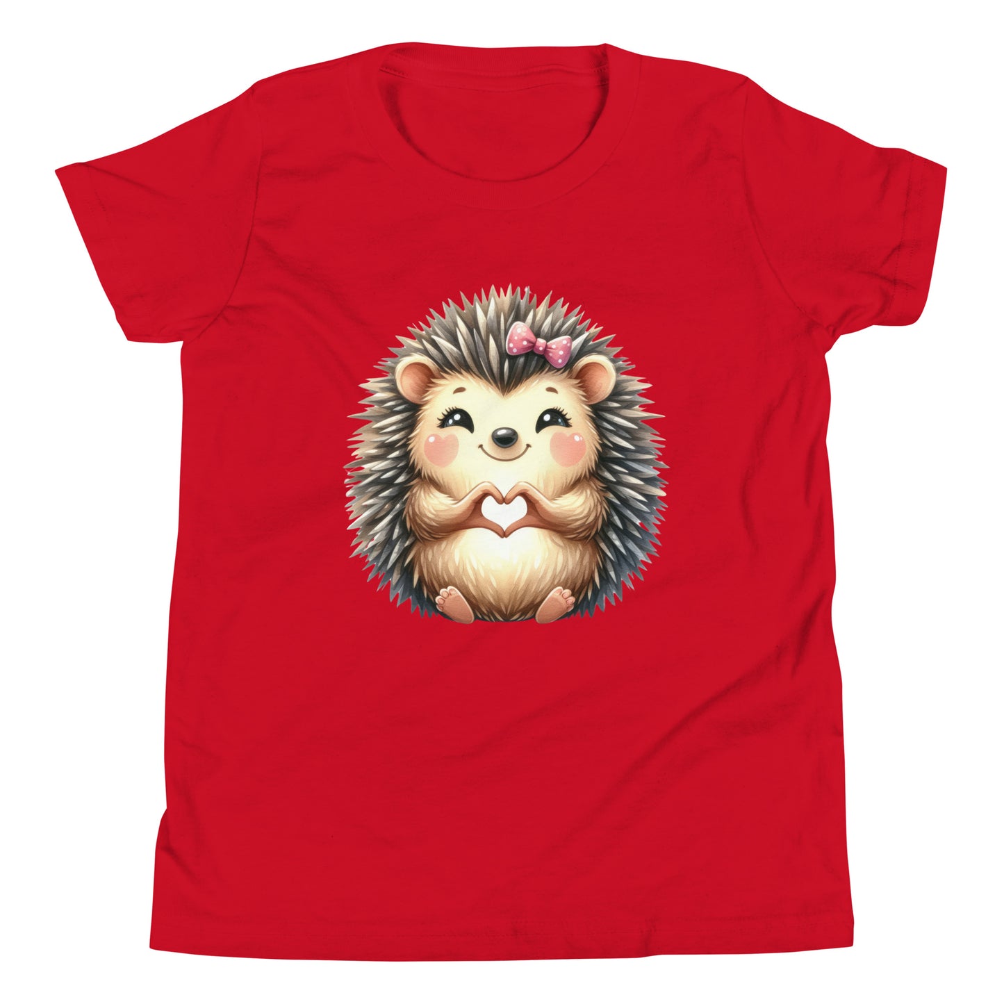 Youth Short Sleeve T-Shirt - Hedgehog with "Heart Hands"