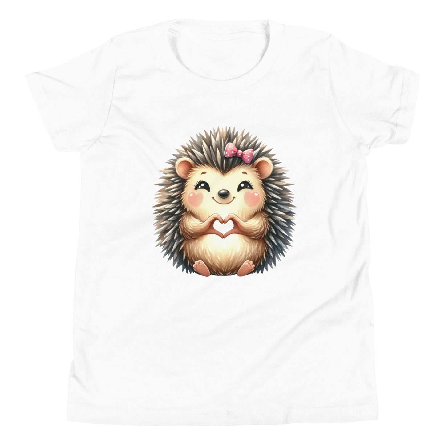 Youth Short Sleeve T-Shirt - Hedgehog with "Heart Hands"